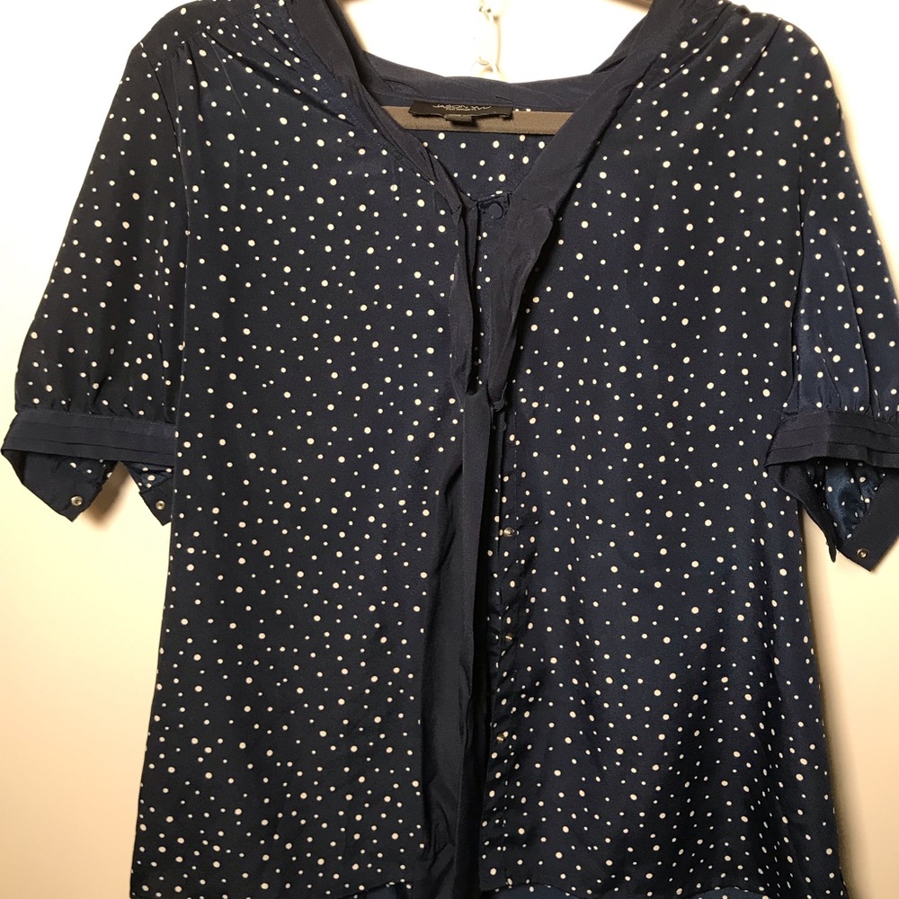 🦄Jason Wu for Target navy polka dot blouse XL